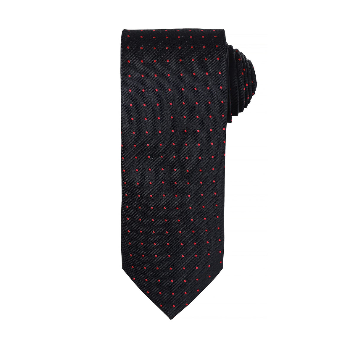 Black- Red - Front - Premier Mens Micro Dot Pattern Formal Work Tie