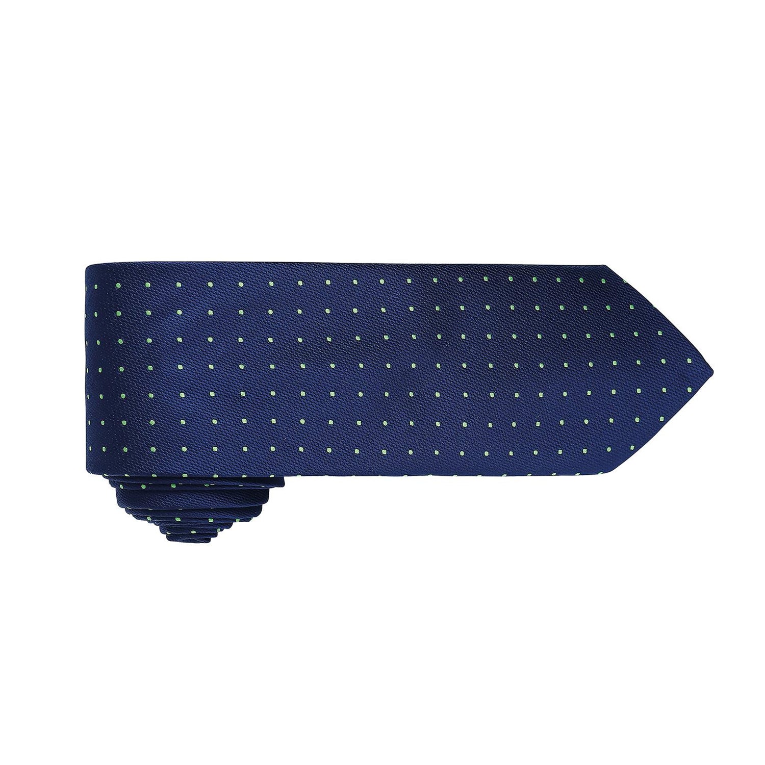 Navy- Lime - Back - Premier Mens Micro Dot Pattern Formal Work Tie