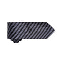 Black-Dark Grey - Back - Premier Mens Double Stripe Pattern Formal Business Tie
