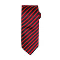 Red-Black - Front - Premier Mens Double Stripe Pattern Formal Business Tie