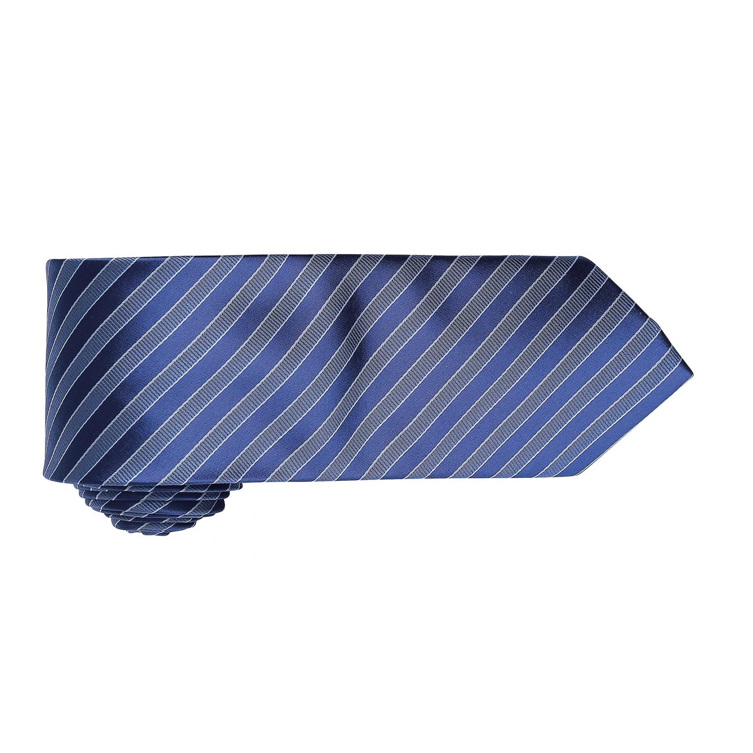 Navy-Blue - Back - Premier Mens Double Stripe Pattern Formal Business Tie