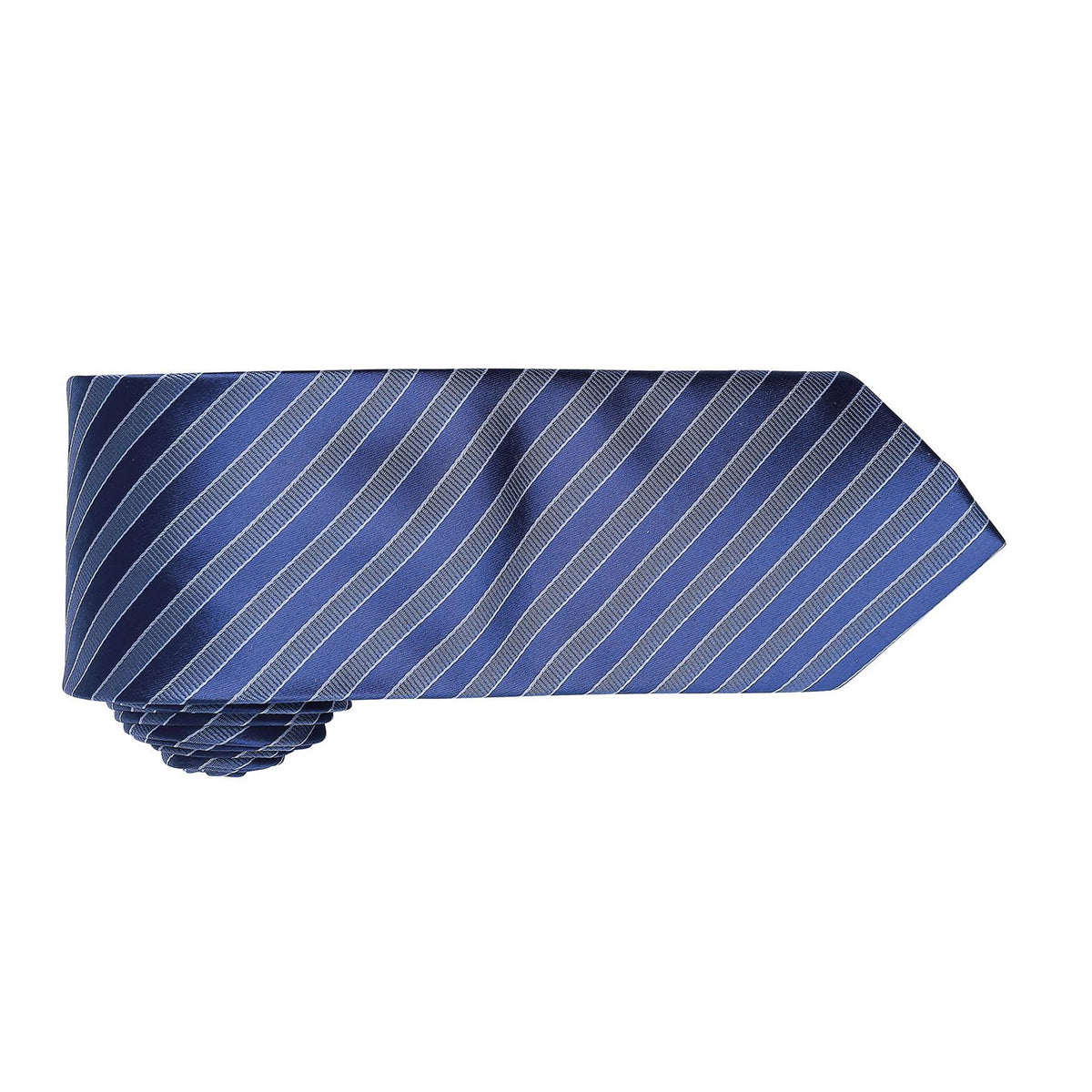 Navy-Blue - Back - Premier Mens Double Stripe Pattern Formal Business Tie