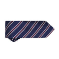 Navy-Aubergine - Front - Premier Mens Waffle Stripe Formal Business Tie