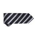 Black-Dark Grey - Back - Premier Mens Waffle Stripe Formal Business Tie