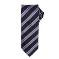 Navy-Royal - Front - Premier Mens Waffle Stripe Formal Business Tie