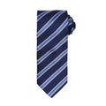 Navy-Royal - Front - Premier Mens Waffle Stripe Formal Business Tie