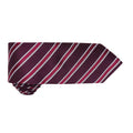 Burgundy- Aubergine - Back - Premier Mens Waffle Stripe Formal Business Tie