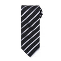 Navy- Purple - Front - Premier Mens Sports Stripe Pattern Formal Work Tie