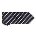 Black- Silver - Back - Premier Mens Sports Stripe Pattern Formal Work Tie