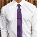 Purple - Back - Premier Mens Puppy Tooth Formal Work Tie