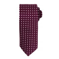 Aubergine - Front - Premier Mens Square Pattern Formal Work Tie