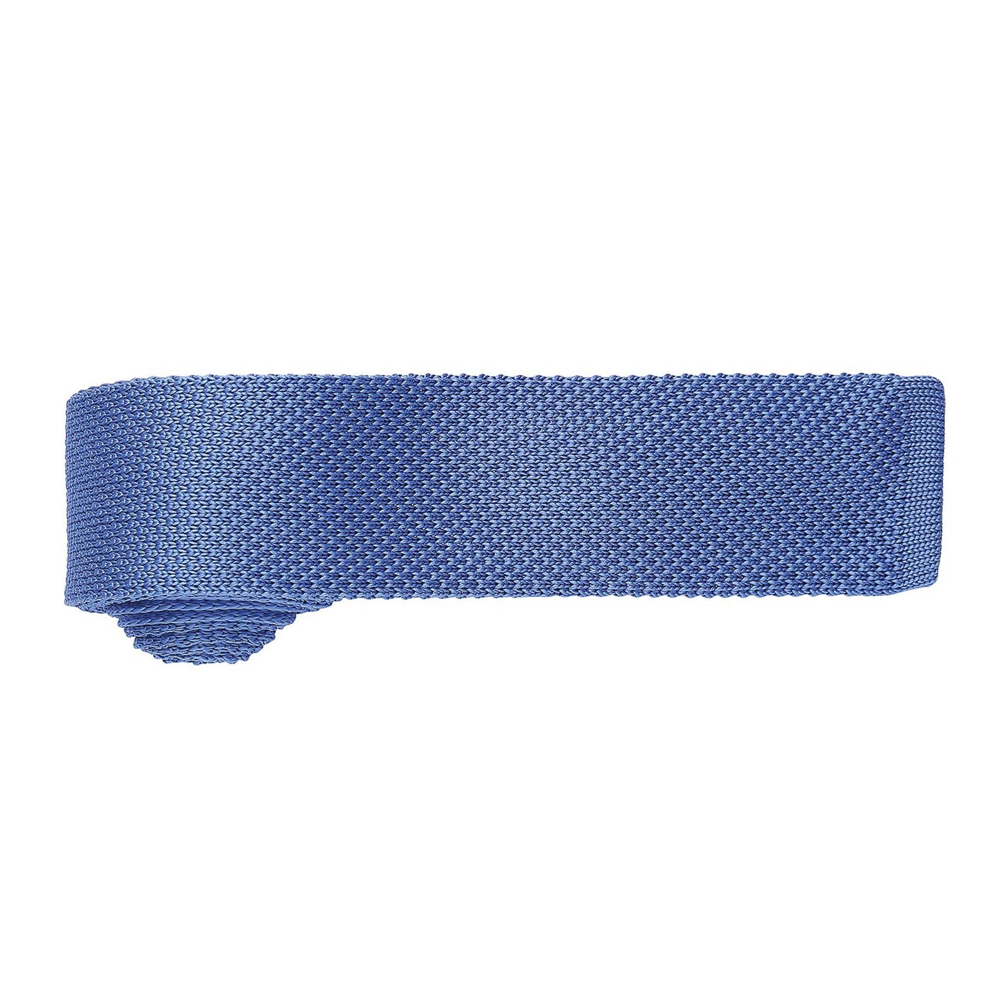 Mid Blue - Back - Premier Mens Slim Textured Knit Effect Tie