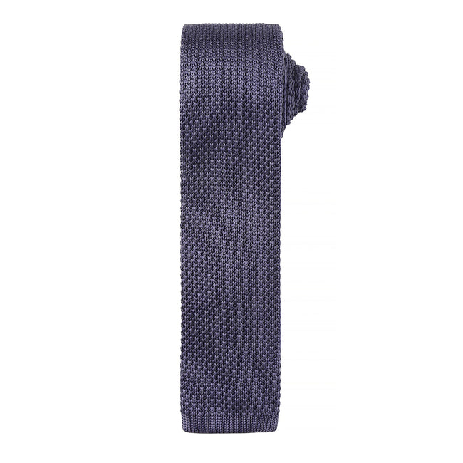 Steel - Front - Premier Mens Slim Textured Knit Effect Tie
