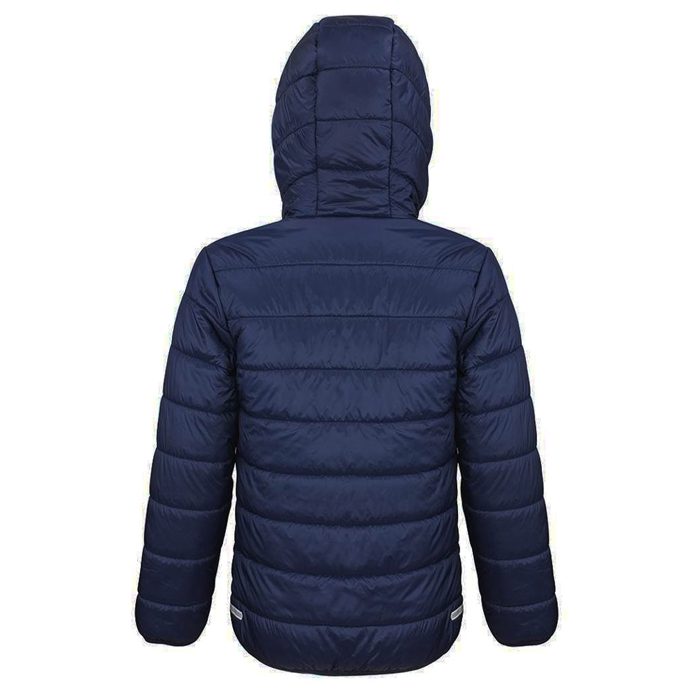 Navy - Back - Result Core Childrens-Kids Junior Padded Showerproof & Windproof Jacket