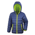 Navy-Lime - Front - Result Core Childrens-Kids Junior Padded Showerproof & Windproof Jacket