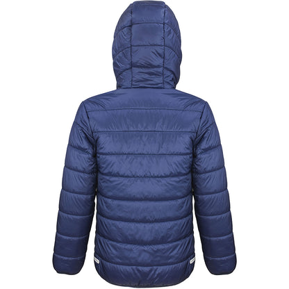 Navy-Lime - Back - Result Core Childrens-Kids Junior Padded Showerproof & Windproof Jacket