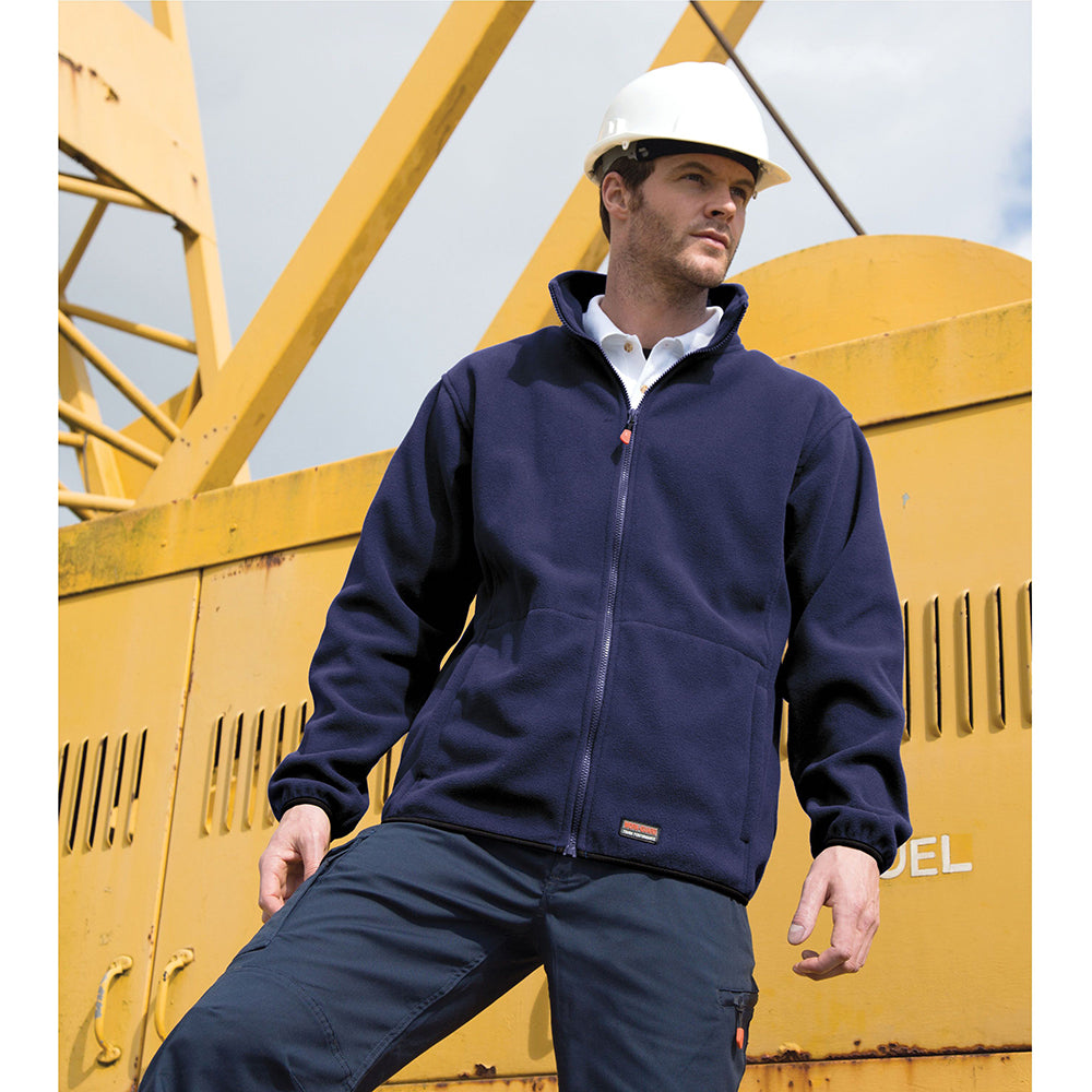 Navy - Side - Result Work-Guard Mens Heavy Duty Microfleece Work Jacket