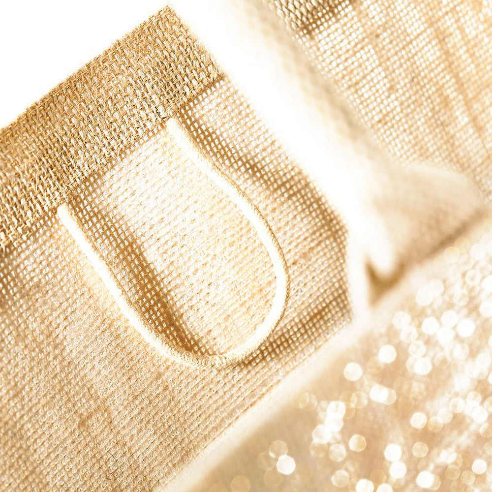 Natural Gold - Back - Westford Mill Metallic Shimmer Jute Shopper-Tote Bag