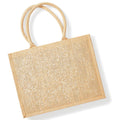 Natural Gold - Side - Westford Mill Metallic Shimmer Jute Shopper-Tote Bag