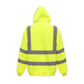 Yellow - Back - Yoko Mens Hi Visibility Full Zip Reflective Work Hoodie