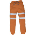 Orange - Front - Yoko Mens Hi Visibility Reflective Work Jogging Bottoms