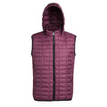 Mulberry - Front - 2786 Mens Honeycomb Zip Up Hooded Gilet-Bodywarmer