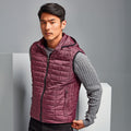 Mulberry - Back - 2786 Mens Honeycomb Zip Up Hooded Gilet-Bodywarmer