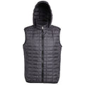 Black - Front - 2786 Mens Honeycomb Zip Up Hooded Gilet-Bodywarmer