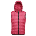 Red - Front - 2786 Mens Honeycomb Zip Up Hooded Gilet-Bodywarmer