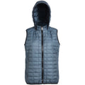 Steel - Front - 2786 Womens-Ladies Honeycomb Zip Up Hooded Gilet-Bodywarmer