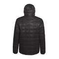 Navy - Front - 2786 Mens Box Quilt Hooded Zip Up Jacket