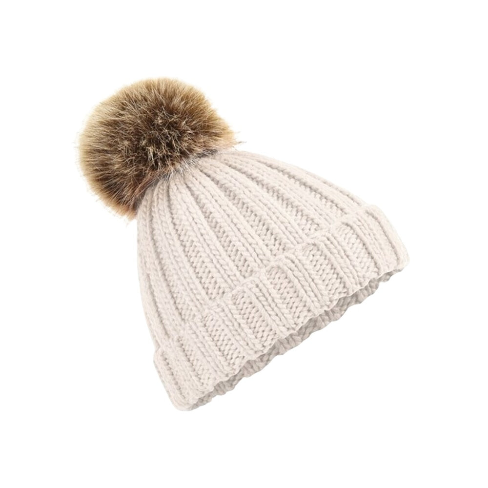 Oatmeal - Front - Beechfield Unisex Cuffed Design Winter Hat
