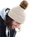 Oatmeal - Back - Beechfield Unisex Cuffed Design Winter Hat