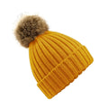 Mustard Yellow - Front - Beechfield Unisex Cuffed Design Winter Hat