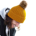 Mustard Yellow - Back - Beechfield Unisex Cuffed Design Winter Hat