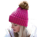 Fuchsia - Back - Beechfield Unisex Cuffed Design Winter Hat
