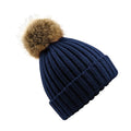 Navy - Back - Beechfield Unisex Cuffed Design Winter Hat