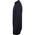 Navy - Side - Henbury Mens 1-4 Zip Long Sleeve Jumper