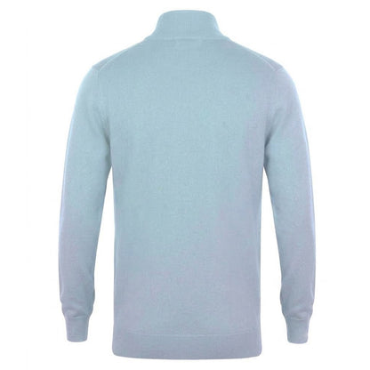 Light Heather - Back - Henbury Mens 1-4 Zip Long Sleeve Jumper