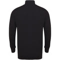 Black - Back - Henbury Mens 1-4 Zip Long Sleeve Jumper