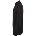 Black - Side - Henbury Mens 1-4 Zip Long Sleeve Jumper