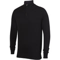 Black - Lifestyle - Henbury Mens 1-4 Zip Long Sleeve Jumper