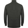 Grey Marl - Back - Henbury Mens 1-4 Zip Long Sleeve Jumper