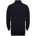 Navy - Back - Henbury Mens 1-4 Zip Long Sleeve Jumper