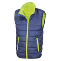 Navy-Lime - Front - Result Core Childrens-Kids Sleeveless Zip Up Bodywarmer