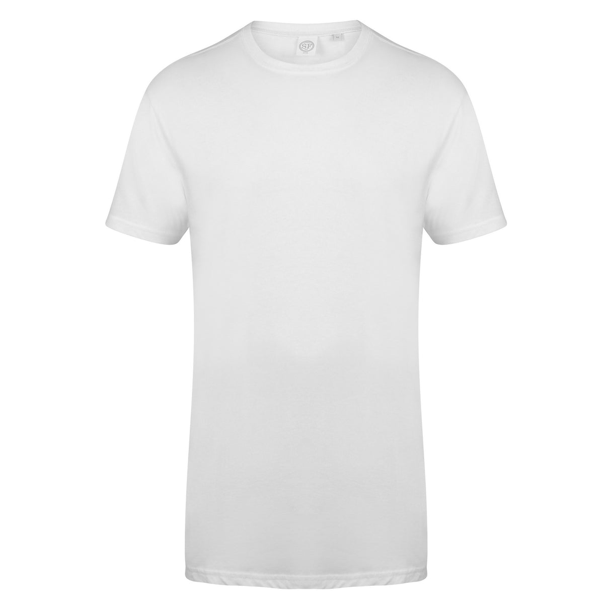 White - Front - Skinnifit Mens Longline Dipped Hem T-Shirt