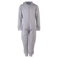 Heather Grey - Front - Skinnifit Minni Childrens-Kids Zip Up All-In-One