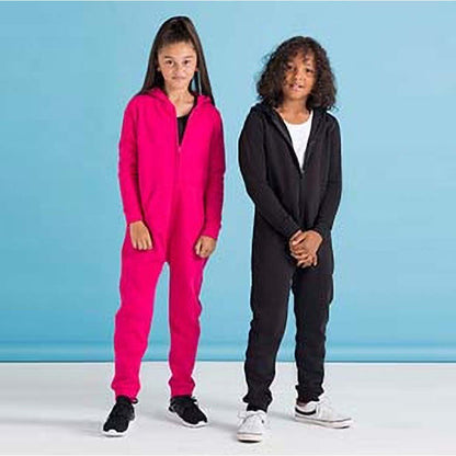 Fuchsia - Back - Skinnifit Minni Childrens-Kids Zip Up All-In-One