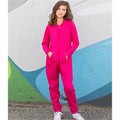 Fuchsia - Side - Skinnifit Minni Childrens-Kids Zip Up All-In-One