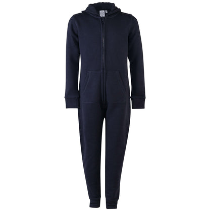 Navy - Front - Skinnifit Minni Childrens-Kids Zip Up All-In-One